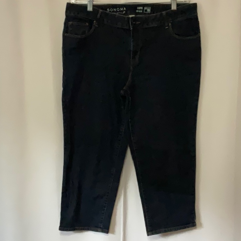 Sonoma Size 16 Dark Blue Denim Capri Jeans Women
